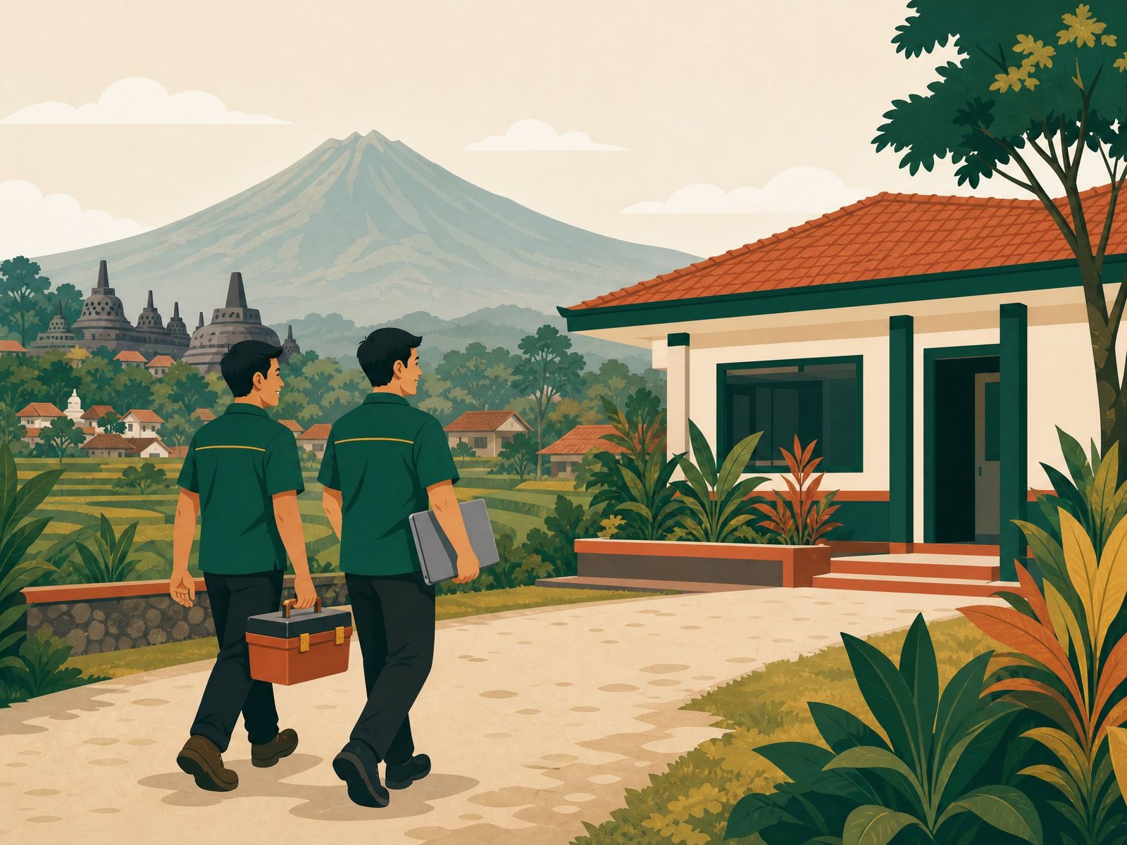Tim teknisi Wartek Magelang sedang melayani perangkat pelanggan